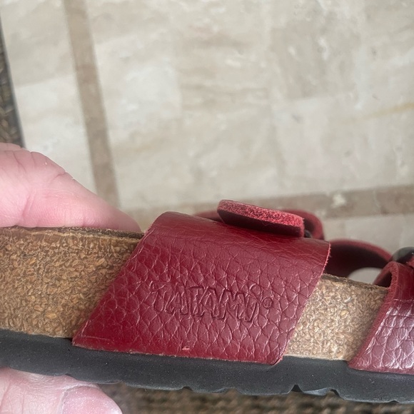 Red Leather Women's Sandals - Picture 7 of 10